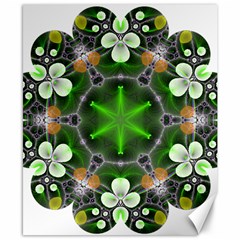 Green Flower In Kaleidoscope Canvas 8  X 10  by Simbadda