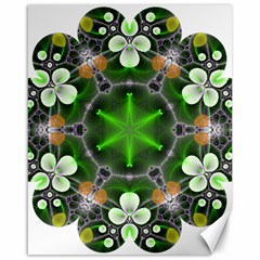 Green Flower In Kaleidoscope Canvas 16  X 20   by Simbadda