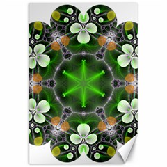 Green Flower In Kaleidoscope Canvas 20  X 30   by Simbadda