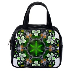 Green Flower In Kaleidoscope Classic Handbags (one Side) by Simbadda