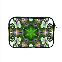 Green Flower In Kaleidoscope Apple Macbook Pro 15  Zipper Case by Simbadda