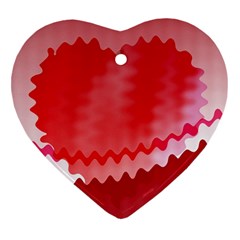 Red Fractal Wavy Heart Ornament (heart) by Simbadda