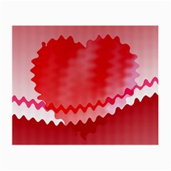 Red Fractal Wavy Heart Small Glasses Cloth by Simbadda