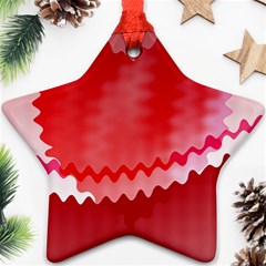 Red Fractal Wavy Heart Star Ornament (two Sides)