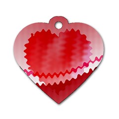 Red Fractal Wavy Heart Dog Tag Heart (one Side) by Simbadda