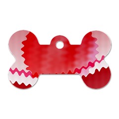 Red Fractal Wavy Heart Dog Tag Bone (one Side) by Simbadda