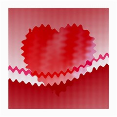 Red Fractal Wavy Heart Medium Glasses Cloth by Simbadda