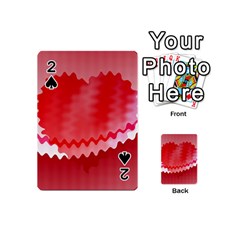 Red Fractal Wavy Heart Playing Cards 54 (mini)  by Simbadda