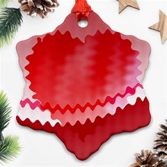 Red Fractal Wavy Heart Ornament (snowflake)