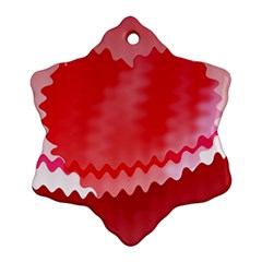 Red Fractal Wavy Heart Snowflake Ornament (two Sides) by Simbadda