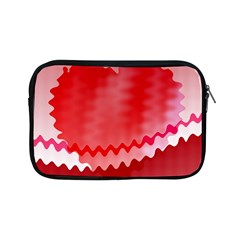 Red Fractal Wavy Heart Apple Ipad Mini Zipper Cases by Simbadda