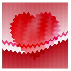 Red Fractal Wavy Heart Large Satin Scarf (square) by Simbadda