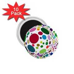 Color Ball 1 75  Magnets (10 Pack) 