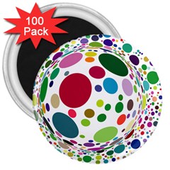 Color Ball 3  Magnets (100 Pack)