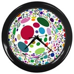 Color Ball Wall Clocks (Black) Front