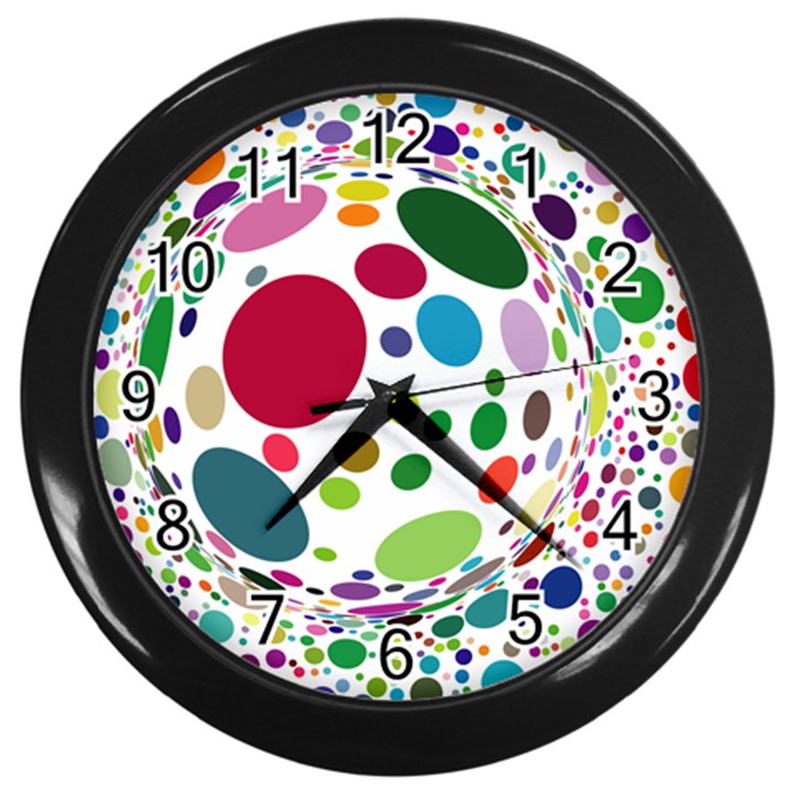 Color Ball Wall Clocks (Black)