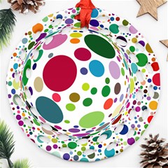 Color Ball Round Filigree Ornament (two Sides)