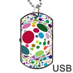 Color Ball Dog Tag Usb Flash (two Sides)