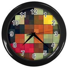 Background With Color Layered Tiling Wall Clocks (black) by Simbadda