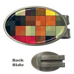 Background With Color Layered Tiling Money Clips (oval)  by Simbadda