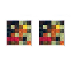 Background With Color Layered Tiling Cufflinks (square) by Simbadda