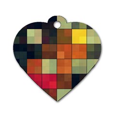 Background With Color Layered Tiling Dog Tag Heart (one Side) by Simbadda