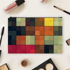 Background With Color Layered Tiling Cosmetic Bag (large)  by Simbadda