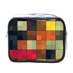 Background With Color Layered Tiling Mini Toiletries Bags by Simbadda