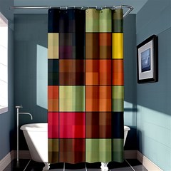 Background With Color Layered Tiling Shower Curtain 36  X 72  (stall)  by Simbadda