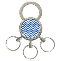 Background Of Blue Wavy Lines 3-ring Key Chains by Simbadda