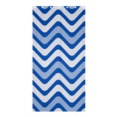 Background Of Blue Wavy Lines Shower Curtain 36  X 72  (stall)  by Simbadda