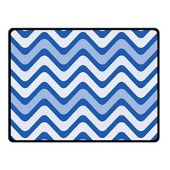 Background Of Blue Wavy Lines Double Sided Fleece Blanket (small)  by Simbadda