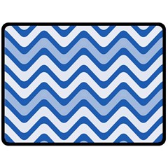 Background Of Blue Wavy Lines Double Sided Fleece Blanket (large)  by Simbadda