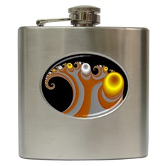 Classic Mandelbrot Dimpled Spheroids Hip Flask (6 Oz) by Simbadda