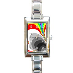 Background Image With Color Shapes Rectangle Italian Charm Watch by Simbadda