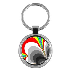 Background Image With Color Shapes Key Chains (round)  by Simbadda