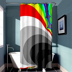 Background Image With Color Shapes Shower Curtain 36  X 72  (stall)  by Simbadda