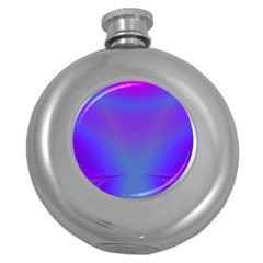 Violet Fractal Background Round Hip Flask (5 Oz) by Simbadda