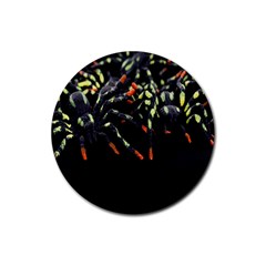 Colorful Spiders For Your Dark Halloween Projects Rubber Coaster (round)  by Simbadda