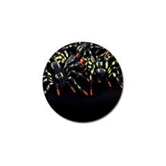 Colorful Spiders For Your Dark Halloween Projects Golf Ball Marker by Simbadda