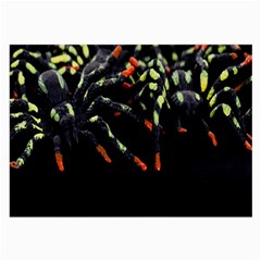 Colorful Spiders For Your Dark Halloween Projects Large Glasses Cloth by Simbadda