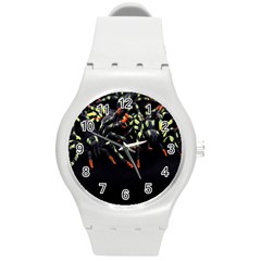 Colorful Spiders For Your Dark Halloween Projects Round Plastic Sport Watch (m) by Simbadda