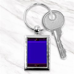 Blue Fractal Square Button Key Chains (rectangle)  by Simbadda