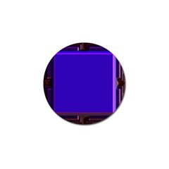 Blue Fractal Square Button Golf Ball Marker (10 Pack) by Simbadda