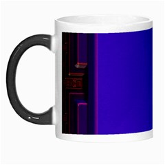 Blue Fractal Square Button Morph Mugs by Simbadda