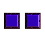 Blue Fractal Square Button Cufflinks (Square) Front(Pair)