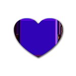 Blue Fractal Square Button Heart Coaster (4 pack)  Front