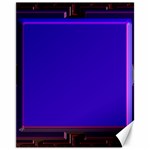 Blue Fractal Square Button Canvas 11  x 14   10.95 x13.48  Canvas - 1