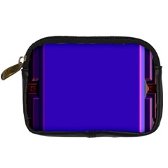 Blue Fractal Square Button Digital Camera Cases by Simbadda