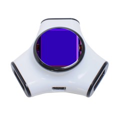 Blue Fractal Square Button 3-port Usb Hub by Simbadda